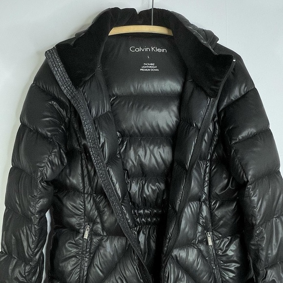 CALVIN KLEIN Hooded Puffer Coat Quilted and Packable - Sz. Large - Picture 5 of 15